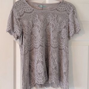 Lavender Lace Illusion Blouse